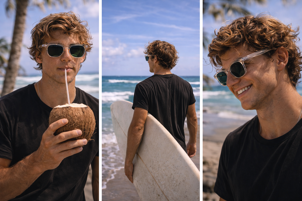 TAHITI, Clear with Dark Green Lens