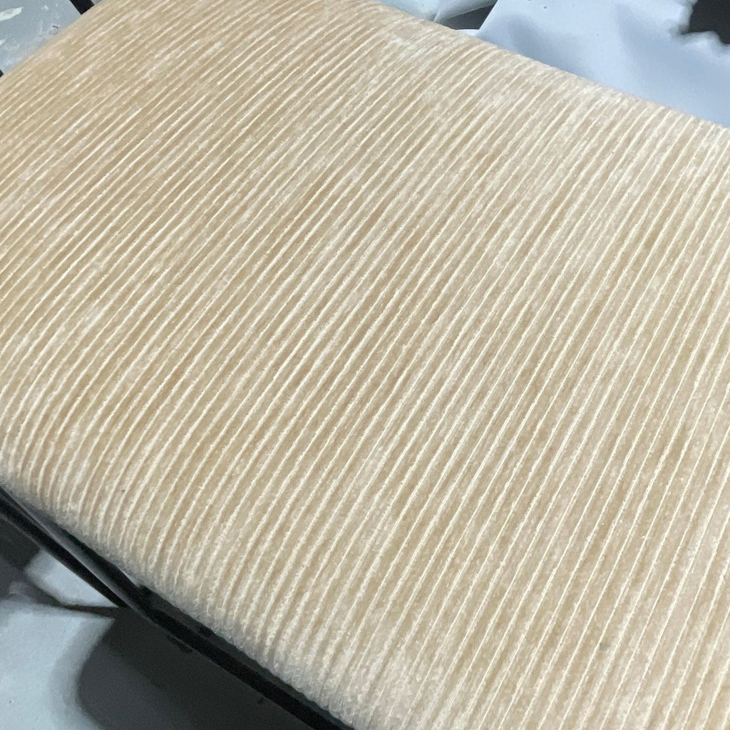 Set of 3 x Corduroy Beige Metal Bar Stools - Upholstered in Melbourne