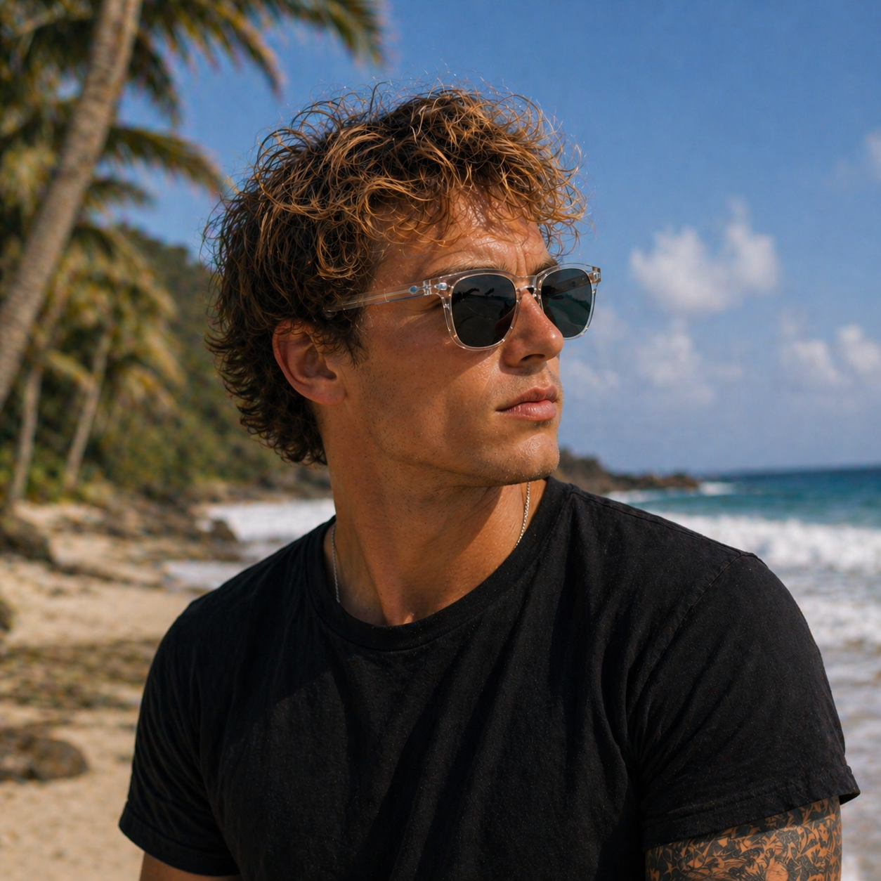 TAHITI, Clear Frame & Black Lens