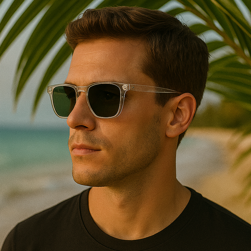 TAHITI, Clear with Dark Green Lens