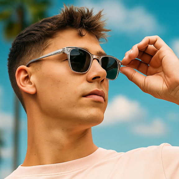 TAHITI, Clear with Dark Green Lens