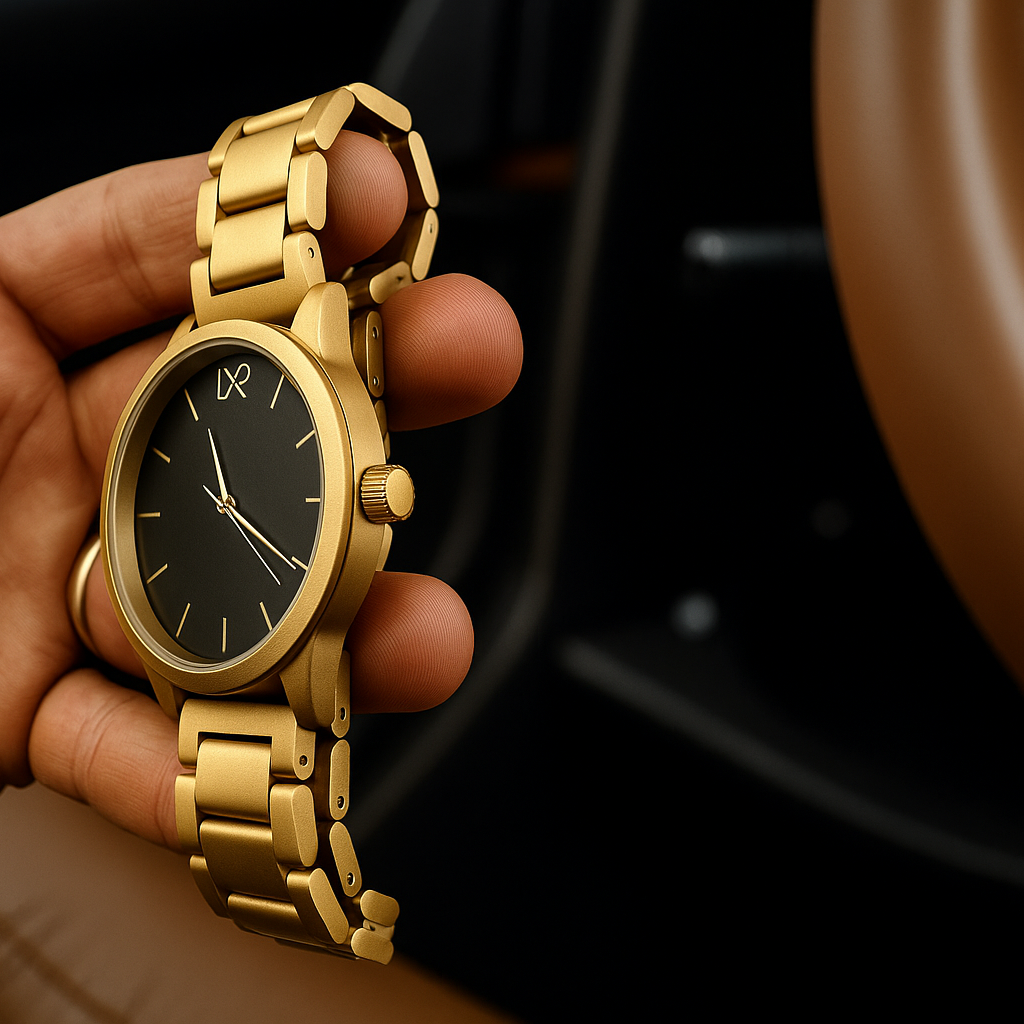 'TITAN' Watch, Gold