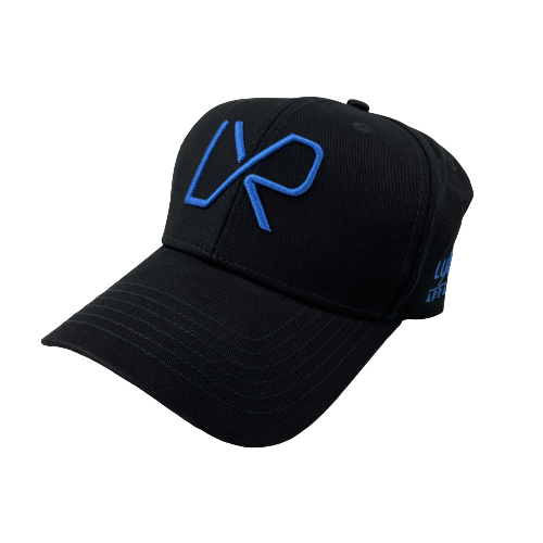 LXR BASEBALL CAP, Black & Electric Blue (LARGE FIT)