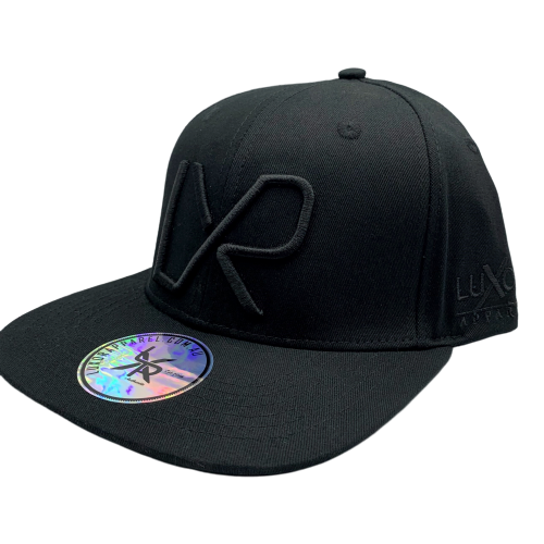 Flat peak snapback - Black embroidery
