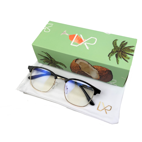 AIRLIE, Black & Gold (Blue Light Glasses)