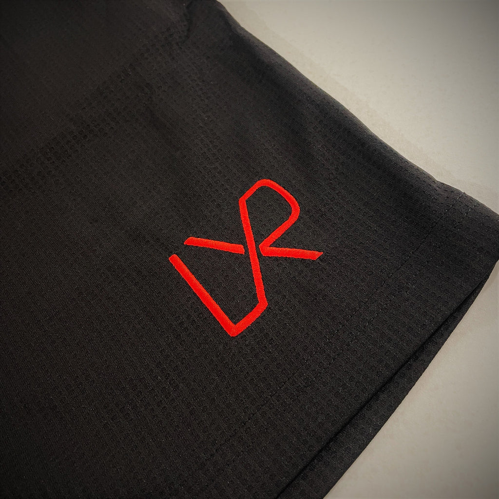 LXR Daily Shorts, Black & Red (Textured)